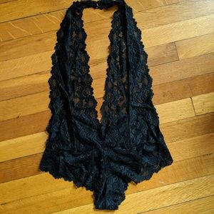 NWT Lace Halter Lingerie Suit